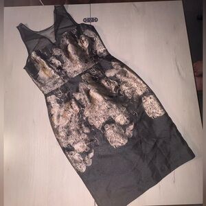 Betsey Johnson Black Sheath Midi Dress V-Neck Sleeveless